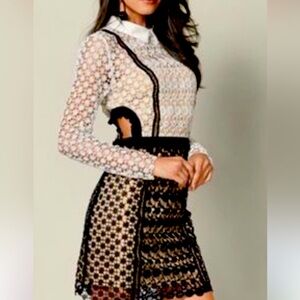 Venus black and white mini dress